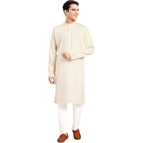 Men's Cotton Kurta Pajama Set Indian Party Traditional Ethnic Tunic Dress Wedding in Kuwait