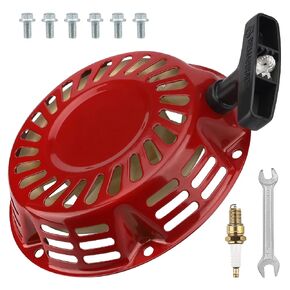 Pull Recoil Start for Predator 212cc 196cc 5.5hp 6.5hp Coleman CT200U CT200U-EX BT200X Baja MB200 Motovox MBX20 Pull Starter TrailMaster Hammerhead Mini Bike Go Kart Engine Red