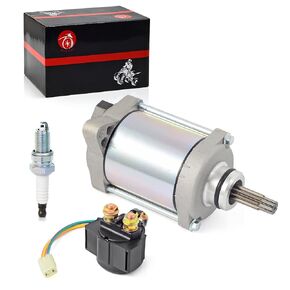 Starter Motor & Relay Solenoid Spark Plug Kit 2007-2013 for Honda Rancher 420 TRX420 FE/FM/TE/TM/FA/FPA