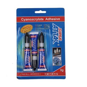 Ultra Strong Clear Super Glue - 3-Gram Tubes, Instant Adhesive Perfect for Ceramic, Wood, Metal, Rubber, Plastic, Glass | Ideal for DIY Projects - Easy Apply, Quick-Dry Formula, 3-Pack