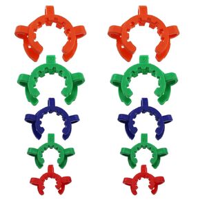 10PCS Keck Jig Laboratory Keck Clamps 14/19/24/29/34mm Glass Standard Tapered Interface Clamps Frosted Glass Fitting 2 Each of Five Sizes