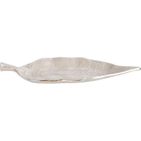 Rely+ Silver Tray Decorative, Leaf Jewelry Tray for Rings, Earrings, Necklaces, Bracelet, Watch Keys, Mother's Day, Christmas, Birthday Gift for Women, Home Décor