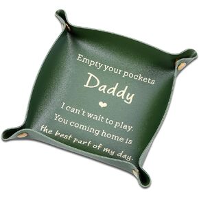 Gifts for Dad from Son Daughter First Time Dad Gifts from Kid for New Dad Step Dad Gift for Husband from Wife Birthday Gift for Dad Christmas Valentines Day Easter Basket Leather Tray
