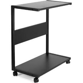 VIVO Mobile PC Cart with Storage, 2-Tier Shelf CPU Holder, Fits Oversized Gaming PC’s, Printers, Gaming Systems, and More, Computer Tower Floor Stand with Wheels, Black, CART-PC03