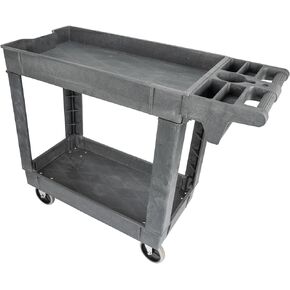 Performance Tool W54004 Two Shelf Utility Cart with Drawer