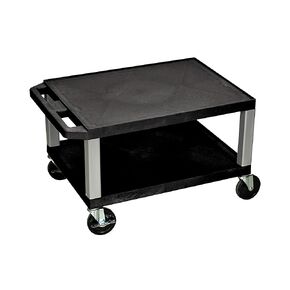 LUXOR WT16-N 16"H AV Cart - Two Shelves - Nickel Legs