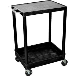 H Wilson STC21-B STC Series 18 x 24 Inch 2-Shelf Utility Cart, Black