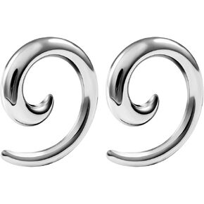 Pair of 316L Surgical Steel Taper Spiral Expander Hollow Piercing Jewelry Stretcher Ear Plugs Stretching Earring