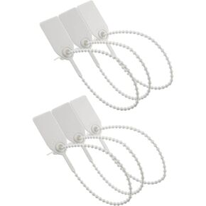E-outstanding Security Seal with Metal Insert 50PCS Plastic Adjustable Self-Locking Pull Tight Cable Ties Tags Disposable Wire Padlock Zip Ties for Cargo Container Seal Lock White