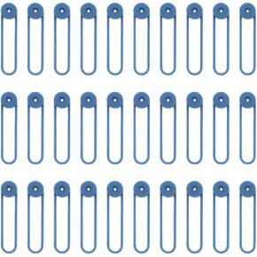 CABLY 30pcs Silicone Cable Tie - Reusable Cable Tie Organizer, Multipurpose Cord Management, Electronics Accessories for Home and Office (3.6, 30pcs Blue)