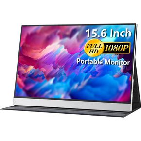 Cocopar Portable Monitor for Laptop - 15.6 Inch 1080P FHD HDR Travel Monitor with USB-C HDMI for Laptop PC Mac Surface Xbox PS4/5, VESA Mountable