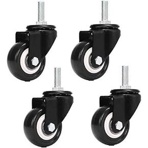 Mioni M8x25mm 4 Pieces Load-Bearing 240kg PU Rotating Caster Trolley Furniture Caster Replacement (Without Brake casters)