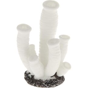 Colorful Coral Reef Decor, Mini Faux Coral Decor for Aquarium Decorations, 1.3x1.77 Inch (White)