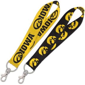 NCAA Iowa University Hawkeyes Key Strap with 6 Inch Loop and Swivel Lobster Clasp