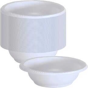 Party Dimensions Premium Heavy Weight Dessert Perfect White Excellent Small Plastic Disposable For Party Catering Supplies, 100 Pcs, 5 oz. Bowl