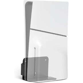 Aluminum Wall Mount for Playstation 5 Slim Digital Edition and Disc Edition Wall Mount Bracket for PS5-Slim Space Saving PS5 Slim Shelf Mount (Black)