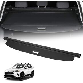 Retractable Cargo Cover Compatible with 2019-2024 Toyota RAV4 Shielding Shade Security Shade Tonneau Cover Luggage Privacy Protector Anti Theft Black