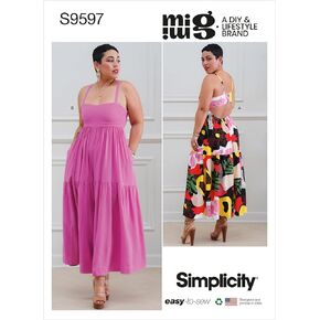 Simplicity Sewing Pattern S9597 H5 Misses' Dress & Jumpsuit by Mimi G, Size 6-14, Multicolor, (SS9597H5)