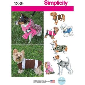 Simplicity 1239 Dog Coat Sewing Pattern, Fits Small, Medium, and Large Size Dogs