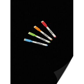 Magnetic Dry Erase Blackboard with Chalkboard Design for Kitchen Fridge-Office - Includes 4 Liquid Chalk Markers - 17X13" - Refrigerator Black Board Organizer and Planner