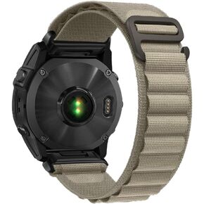 حزام ساعة من النايلون 26 ملم لـ Garmin Fenix ​​7X / Fenix ​​6X / Fenix ​​5X / Enduro 2، حزام ساعة مزود بخطاف وحلقة مع مشبك من الفولاذ المقاوم للصدأ لـ Tactix 7 Pro، غريزة، نزول