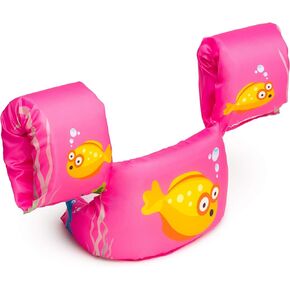 New Bounce, Life Jacket for Toddlers - Swim Vest for Boys and Girls 30-50 Pounds – Adorable Kids Pool Floats with Attached Arm Floaties, Safe Comfortable and Durable