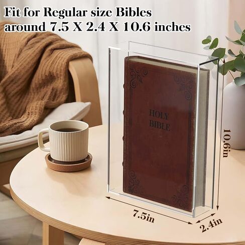 Acrylic Clear Display Case for Bible - Wall Mount Display Case for Book Jewelry Collector - Family Old Bible Heirloom Shadow Protect Box in Kuwait