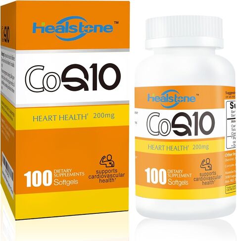 كبسولات هلامية CoQ10 200 ملغ للنساء والرجال، مكمل غذائي لإنتاج الطاقة، مكمل الإنزيم المساعد Q10 المضاد للأكسدة الإضافي، كمية تكفي 50 يومًا، 100 قطعة in Saudi Arabia