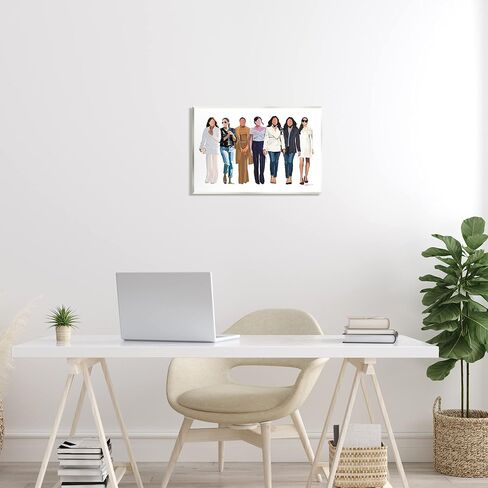 Stupell Industries Trendy Glam Women Walking Varied Fashion Outfits Wood Wall Art, Design By Amelia Noyes in Kuwait