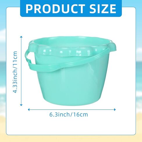 30 Pcs 6.3" 1.5L Plastic Small Bucket Sand Pails Beach Toys Sand Bucket with Handles Bright Colored Beach Pails for Sand Molds at The Sandbox Easter Outdoor Beach Pool Candy, 6 Colors in Saudi Arabia
