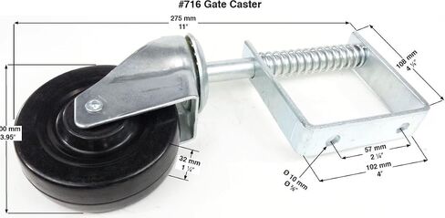 Tech Team #00716 4-Inch Spring Loaded Gate Caster, 125 Pound Capacity, Fence Hardware in Saudi Arabia