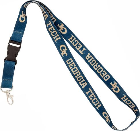 Desert Cactus Georgia Tech Lanyard Yellowjackets معهد جورجيا للتكنولوجيا مفاتيح السيارة معرف شارة حامل سلسلة المفاتيح انفصال مشبك المفاجئة (الأزرق) in Saudi Arabia