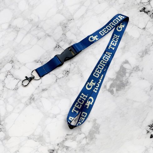 Desert Cactus Georgia Tech Lanyard Yellowjackets معهد جورجيا للتكنولوجيا مفاتيح السيارة معرف شارة حامل سلسلة المفاتيح انفصال مشبك المفاجئة (الأزرق) in Saudi Arabia