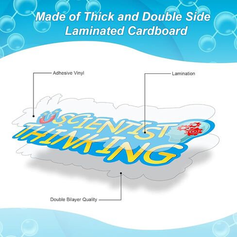 25 Pieces Science Bulletin Board Set, Multi Colors Science Theme Cutouts Science Board Posters Science Lab Card Decorations with Adhesive Dots for School, Classroom, Office, Chemistry Party Supplies in Saudi Arabia
