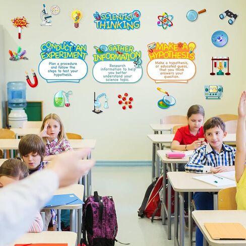 25 Pieces Science Bulletin Board Set, Multi Colors Science Theme Cutouts Science Board Posters Science Lab Card Decorations with Adhesive Dots for School, Classroom, Office, Chemistry Party Supplies in Saudi Arabia