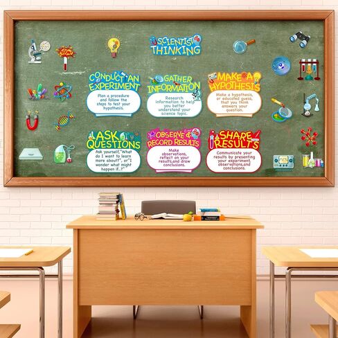 25 Pieces Science Bulletin Board Set, Multi Colors Science Theme Cutouts Science Board Posters Science Lab Card Decorations with Adhesive Dots for School, Classroom, Office, Chemistry Party Supplies in Saudi Arabia
