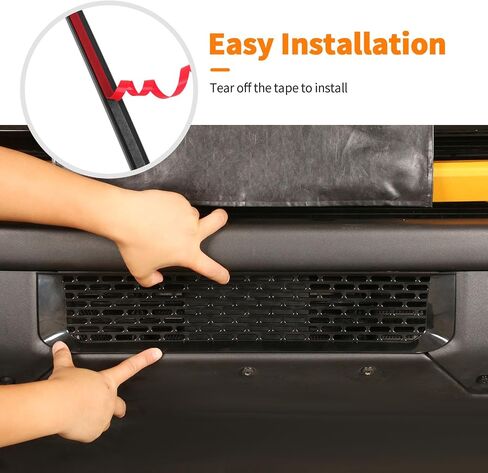 Front Bumper Grill Inserts Grille Insert Mesh Cover Guard Compatible with 2021-2024 Ford Bronco Exterior Accessories(Black) in Saudi Arabia