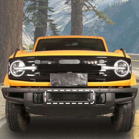 Front Bumper Grill Inserts Grille Insert Mesh Cover Guard Compatible with 2021-2024 Ford Bronco Exterior Accessories(Black) in Saudi Arabia
