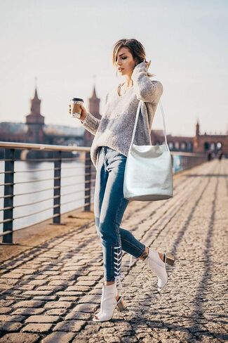 Silver Purse for Women Bucket Tote Bag Large Shoulder Handbags for Ladies Soft Leather Hobo Bags in Saudi Arabia