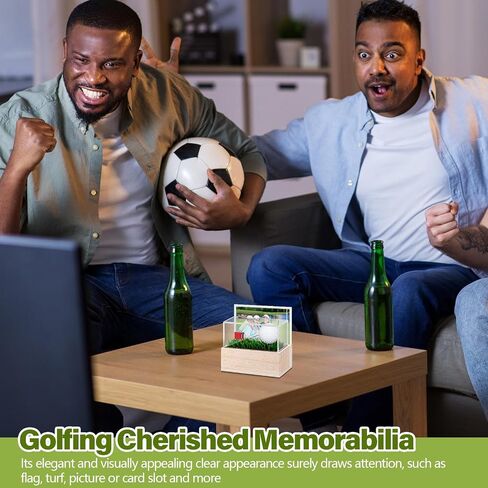 Acrylic Golf Ball Memorabilia Display Case with Turf Flag Card Picture Slot Hole in One Golf Ball Display Case Clear Golf Ball Display Holder for Baseball Golf Enthusiasts, 5.3 x 3.2 in in Saudi Arabia