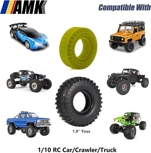 AMK 108x42mm Silicone 1.9 Crawler Tire Foam Insert, 1.9" Tires Waterproof Inner Filler for 1/10 RC Crawler Axial SCX10 Capra RXB10 TF2 Redcat Gen7 Gen8 TRX4 Upgrades (Blue) in Saudi Arabia