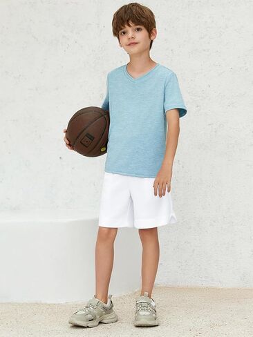 Haloumoning Boys Athletic Shorts High Waist Elastic Active Performance Running Basketball Shorts with Pockets 5-14 Years in Saudi Arabia