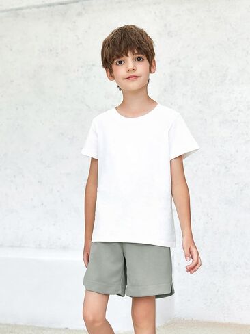 Haloumoning Boys Athletic Shorts High Waist Elastic Active Performance Running Basketball Shorts with Pockets 5-14 Years in Saudi Arabia