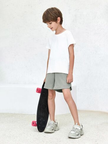 Haloumoning Boys Athletic Shorts High Waist Elastic Active Performance Running Basketball Shorts with Pockets 5-14 Years in Saudi Arabia