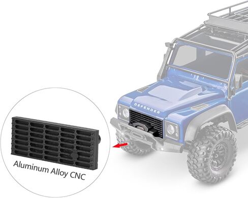 TRX4M Bumper CNC Aluminum Classic Front Rear Bumper with Winch Mount and Grille for 1/18 RC Crawler TRX4M upgrades accessories (Front Bumper and Front Grill) in Saudi Arabia
