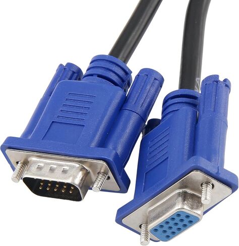 كابل تمديد VGA (كابل VGA ذكر إلى أنثى) - كابل محول فيديو شاشة 10 أقدام/3 متر HD15 يدعم 1080P Full HD لأجهزة الكمبيوتر المحمول والكمبيوتر الشخصي وجهاز العرض والتلفزيون عالي الدقة والشاشة (أزرق) in Kuwait