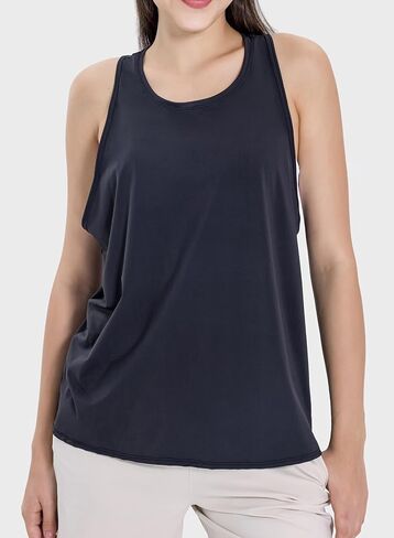 Workout Tops Open Back Shirts Gym Workout Clothes Tie Back Musle Tank for Women in Saudi Arabia