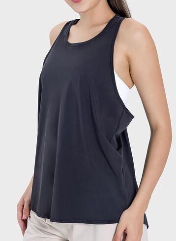 Workout Tops Open Back Shirts Gym Workout Clothes Tie Back Musle Tank for Women in Saudi Arabia