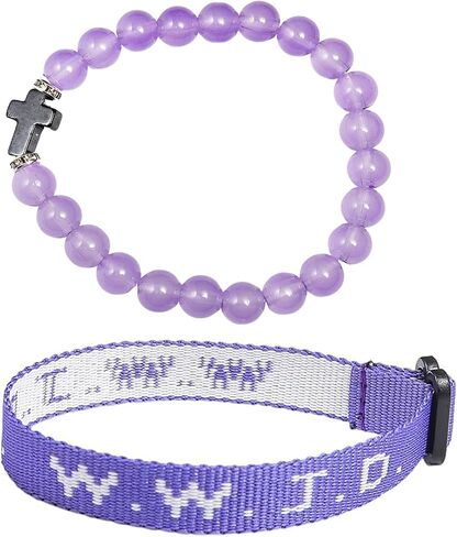 WWJD Braided Rope Beads Cross Christian Bracelet Inspirational Religious What Would Jesus Do Matching Couple Friendship Bangle Hnadmade Pray Protection Jewelry for Women Men in Saudi Arabia