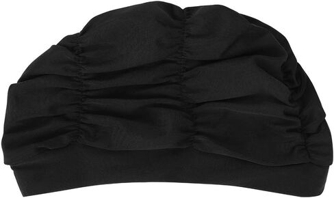 Women Turban Swim Cap, Elastic Bathing Cap Long Short Hair Pleated Turban Swimming Cap Soft Bonnet Beanie Cap in Saudi Arabia